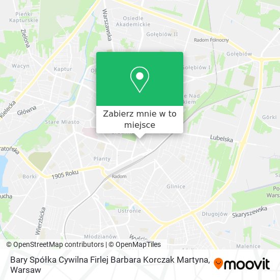 Mapa Bary Spółka Cywilna Firlej Barbara Korczak Martyna