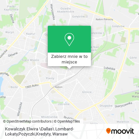 Mapa Kowalczyk Elwira \Dallas\ Lombard-Lokaty,Pożyczki,Kredyty