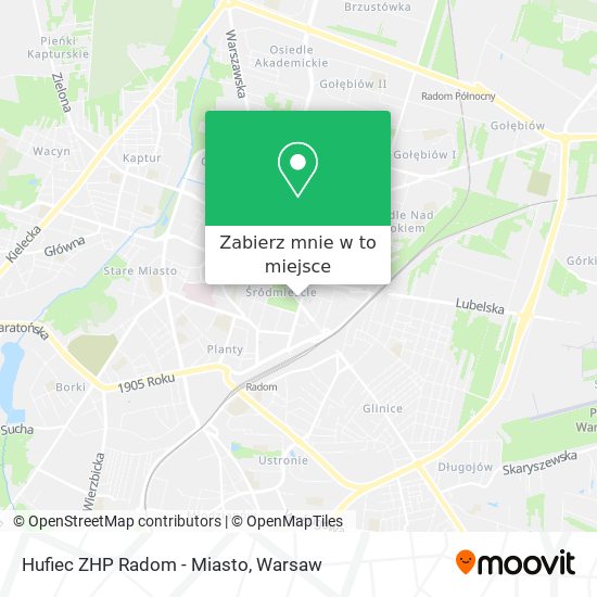 Mapa Hufiec ZHP Radom - Miasto