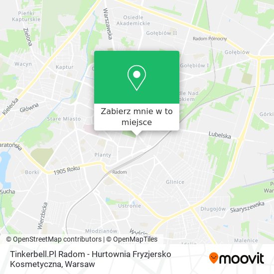 Mapa Tinkerbell.Pl Radom - Hurtownia Fryzjersko Kosmetyczna