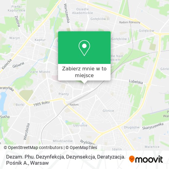 Mapa Dezam. Phu. Dezynfekcja, Dezynsekcja, Deratyzacja. Pośnik A.