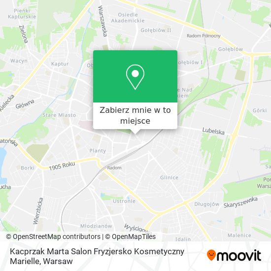 Mapa Kacprzak Marta Salon Fryzjersko Kosmetyczny Marielle