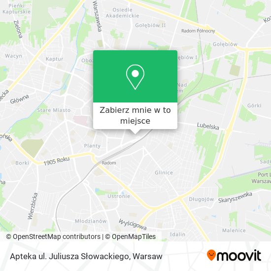 Mapa Apteka ul. Juliusza Słowackiego