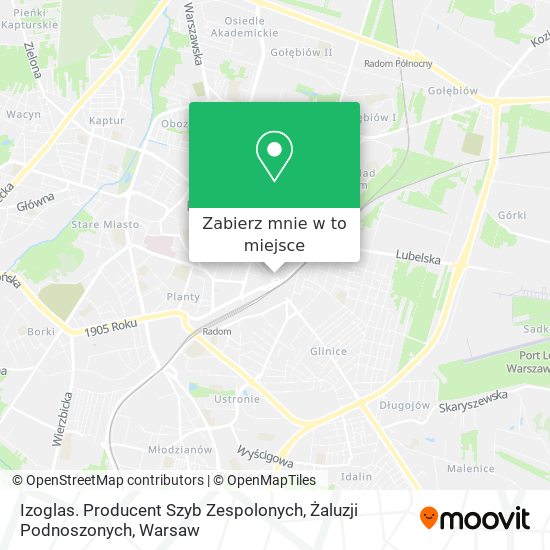 Mapa Izoglas. Producent Szyb Zespolonych, Żaluzji Podnoszonych