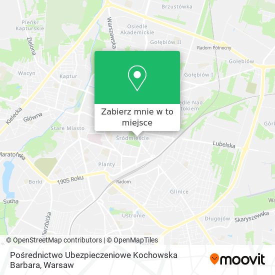 Mapa Pośrednictwo Ubezpieczeniowe Kochowska Barbara