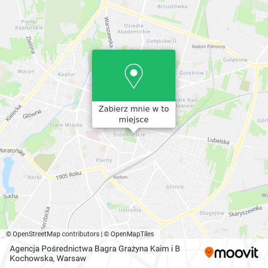 Mapa Agencja Pośrednictwa Bagra Grażyna Kaim i B Kochowska