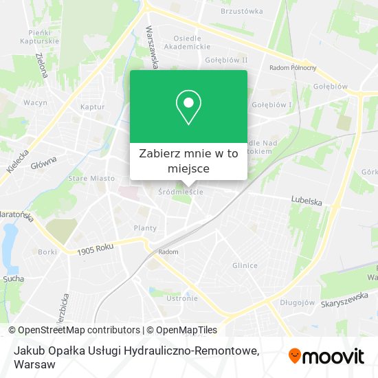 Mapa Jakub Opałka Usługi Hydrauliczno-Remontowe