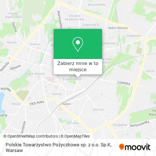 Mapa Polskie Towarzystwo Pożyczkowe sp. z o.o. Sp.K