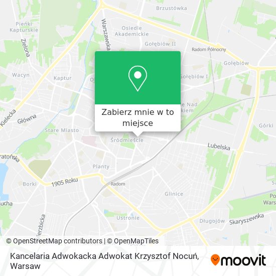 Mapa Kancelaria Adwokacka Adwokat Krzysztof Nocuń