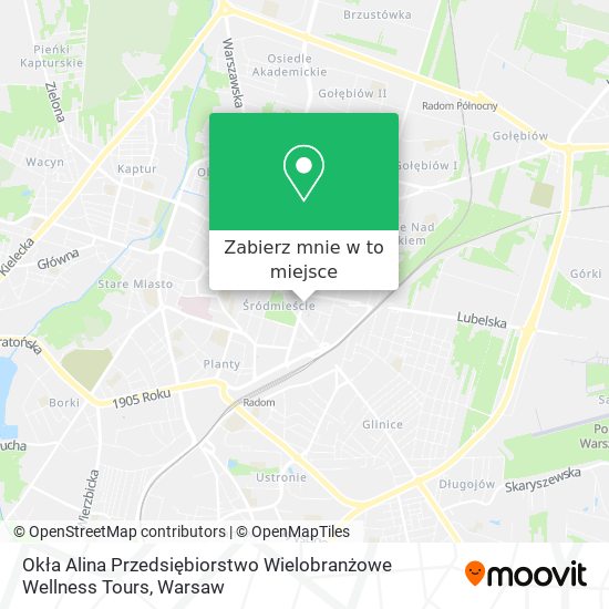 Mapa Okła Alina Przedsiębiorstwo Wielobranżowe Wellness Tours