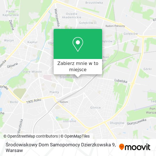 Mapa Środowiskowy Dom Samopomocy Dzierzkowska 9