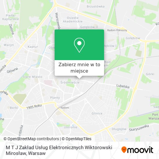 Mapa M T J Zakład Usług Elektronicznych Wiktorowski Mirosław