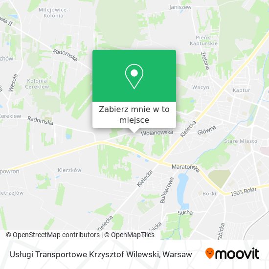 Mapa Usługi Transportowe Krzysztof Wilewski