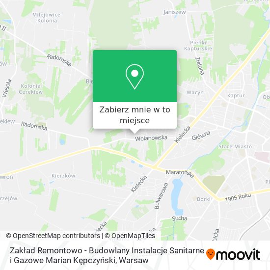 Mapa Zakład Remontowo - Budowlany Instalacje Sanitarne i Gazowe Marian Kępczyński