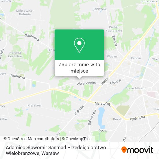 Mapa Adamiec Sławomir Sanmad Przedsiębiorstwo Wielobranżowe