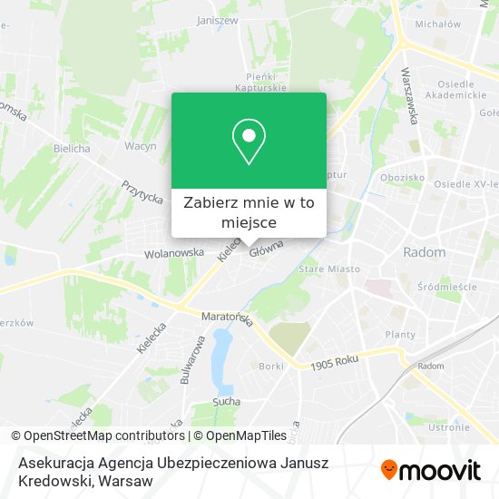 Mapa Asekuracja Agencja Ubezpieczeniowa Janusz Kredowski