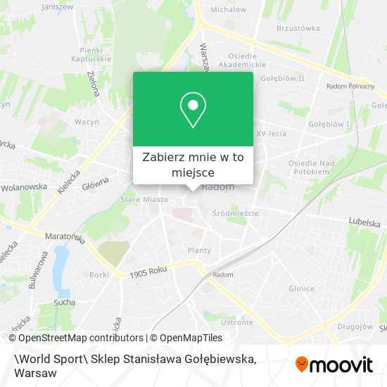 Mapa \World Sport\ Sklep Stanisława Gołębiewska