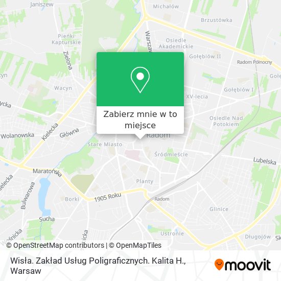 Mapa Wisła. Zakład Usług Poligraficznych. Kalita H.