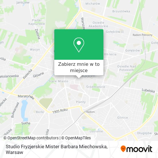 Mapa Studio Fryzjerskie Mister Barbara Miechowska