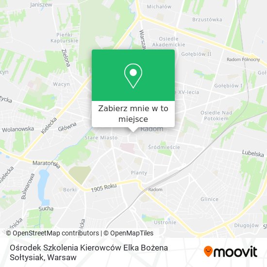 Mapa Ośrodek Szkolenia Kierowców Elka Bożena Sołtysiak