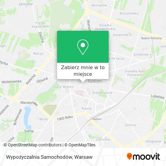 Mapa Wypożyczalnia Samochodów