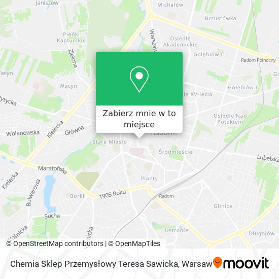 Mapa Chemia Sklep Przemysłowy Teresa Sawicka