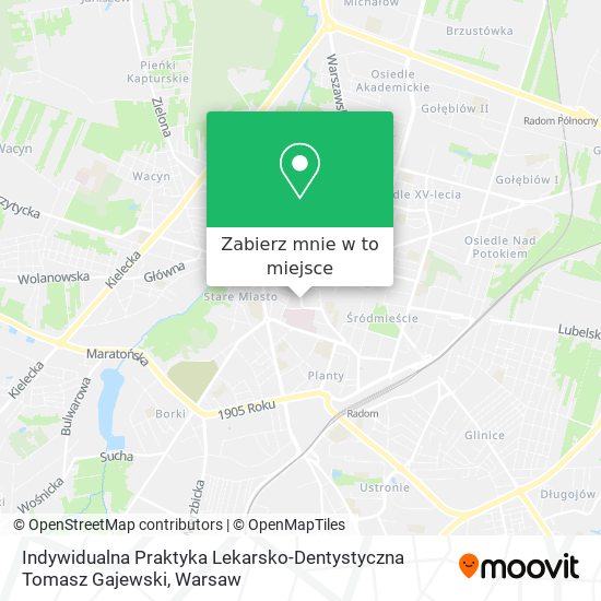 Mapa Indywidualna Praktyka Lekarsko-Dentystyczna Tomasz Gajewski