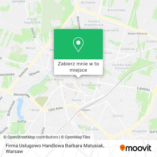 Mapa Firma Usługowo Handlowa Barbara Matusiak