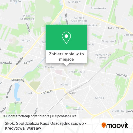 Mapa Skok. Spółdzielcza Kasa Oszczędnościowo - Kredytowa