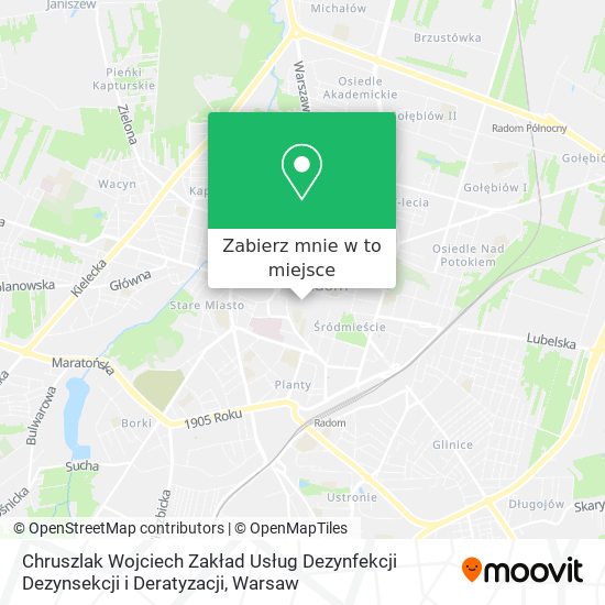 Mapa Chruszlak Wojciech Zakład Usług Dezynfekcji Dezynsekcji i Deratyzacji