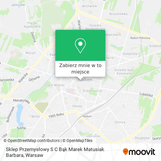 Mapa Sklep Przemysłowy S C Bąk Marek Matusiak Barbara