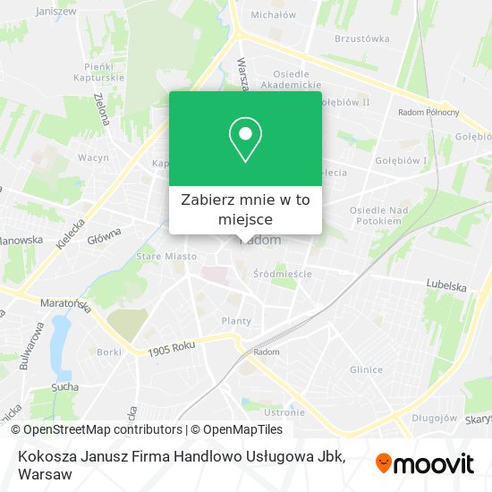 Mapa Kokosza Janusz Firma Handlowo Usługowa Jbk