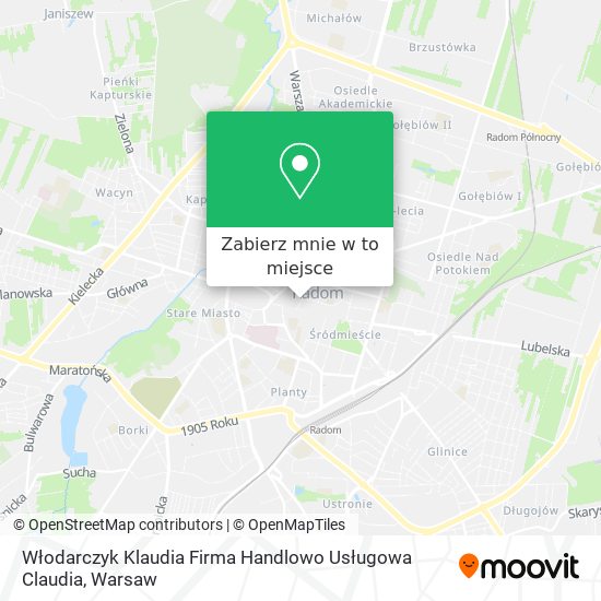 Mapa Włodarczyk Klaudia Firma Handlowo Usługowa Claudia