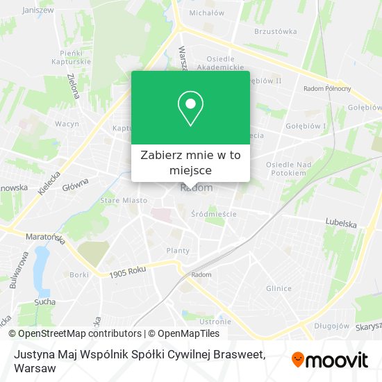 Mapa Justyna Maj Wspólnik Spółki Cywilnej Brasweet