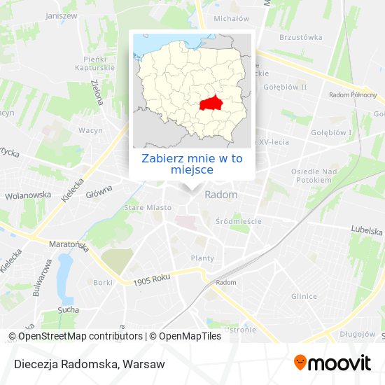 Mapa Diecezja Radomska