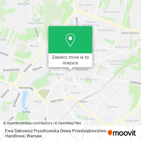 Mapa Ewa Sakowicz Fryszkowska Dewa Przedsiębiorstwo Handlowe