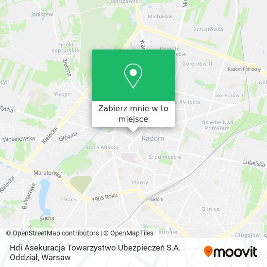Mapa Hdi Asekuracja Towarzystwo Ubezpieczeń S.A. Oddział