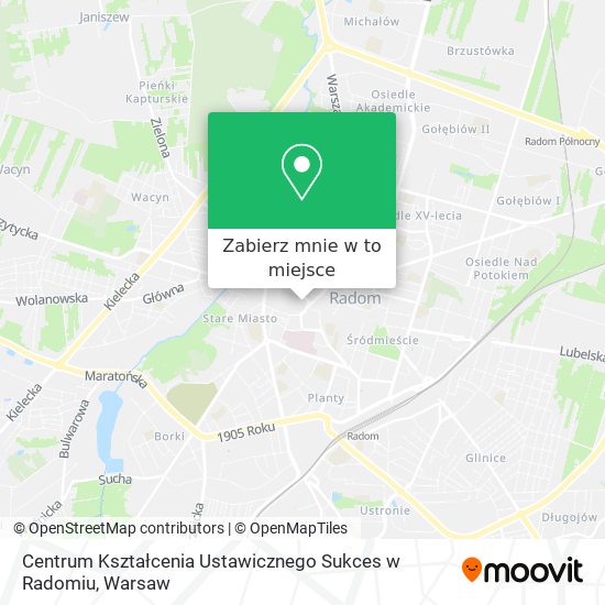 Mapa Centrum Kształcenia Ustawicznego Sukces w Radomiu