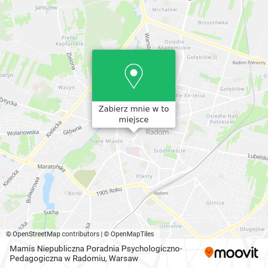 Mapa Mamis Niepubliczna Poradnia Psychologiczno-Pedagogiczna w Radomiu