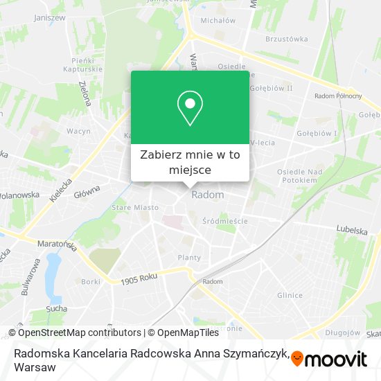 Mapa Radomska Kancelaria Radcowska Anna Szymańczyk