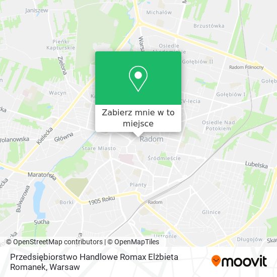 Mapa Przedsiębiorstwo Handlowe Romax Elżbieta Romanek