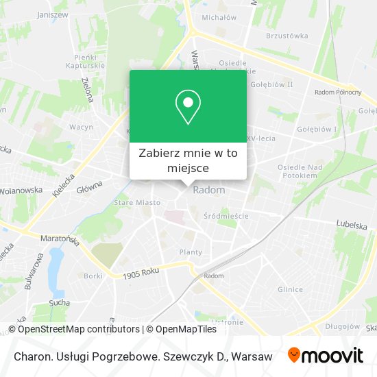 Mapa Charon. Usługi Pogrzebowe. Szewczyk D.