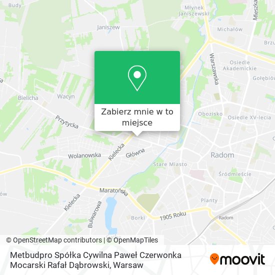 Mapa Metbudpro Spółka Cywilna Paweł Czerwonka Mocarski Rafał Dąbrowski