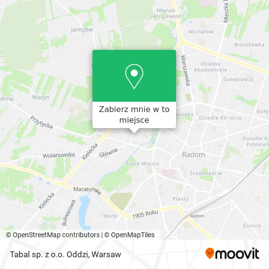 Mapa Tabal sp. z o.o. Oddzi