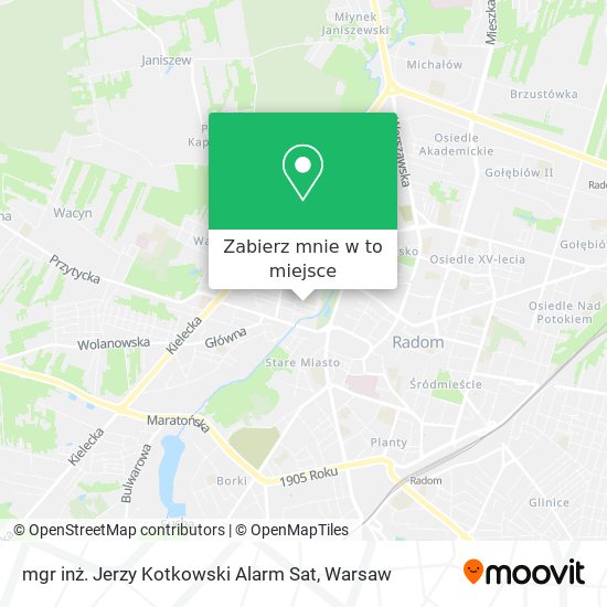 Mapa mgr inż. Jerzy Kotkowski Alarm Sat