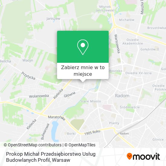 Mapa Prokop Michał Przedsiębiorstwo Usług Budowlanych Profil