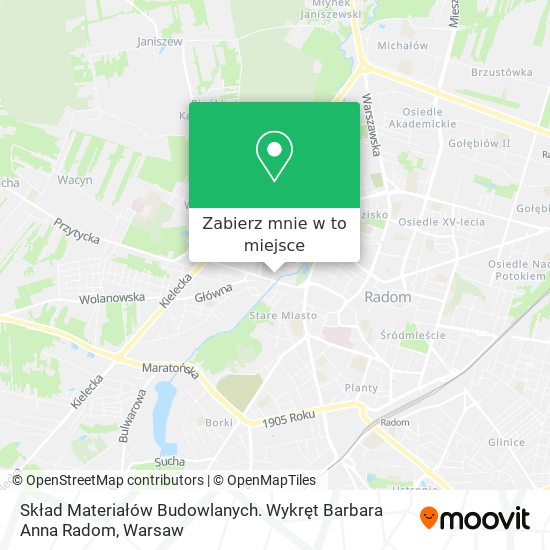 Mapa Skład Materiałów Budowlanych. Wykręt Barbara Anna Radom