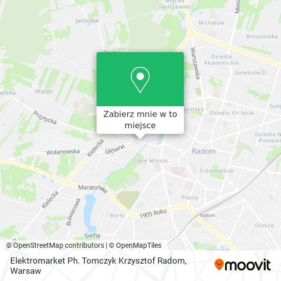 Mapa Elektromarket Ph. Tomczyk Krzysztof Radom