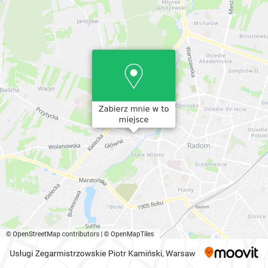 Mapa Usługi Zegarmistrzowskie Piotr Kamiński