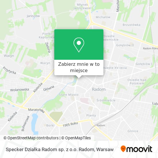 Mapa Specker Działka Radom sp. z o.o. Radom